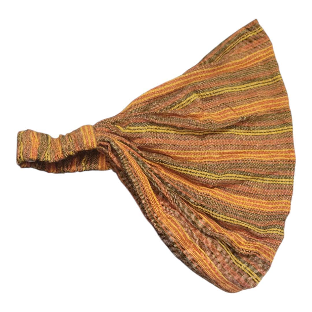 Boho Stripe Cotton Headband: Handcrafted Boho Hippie Style