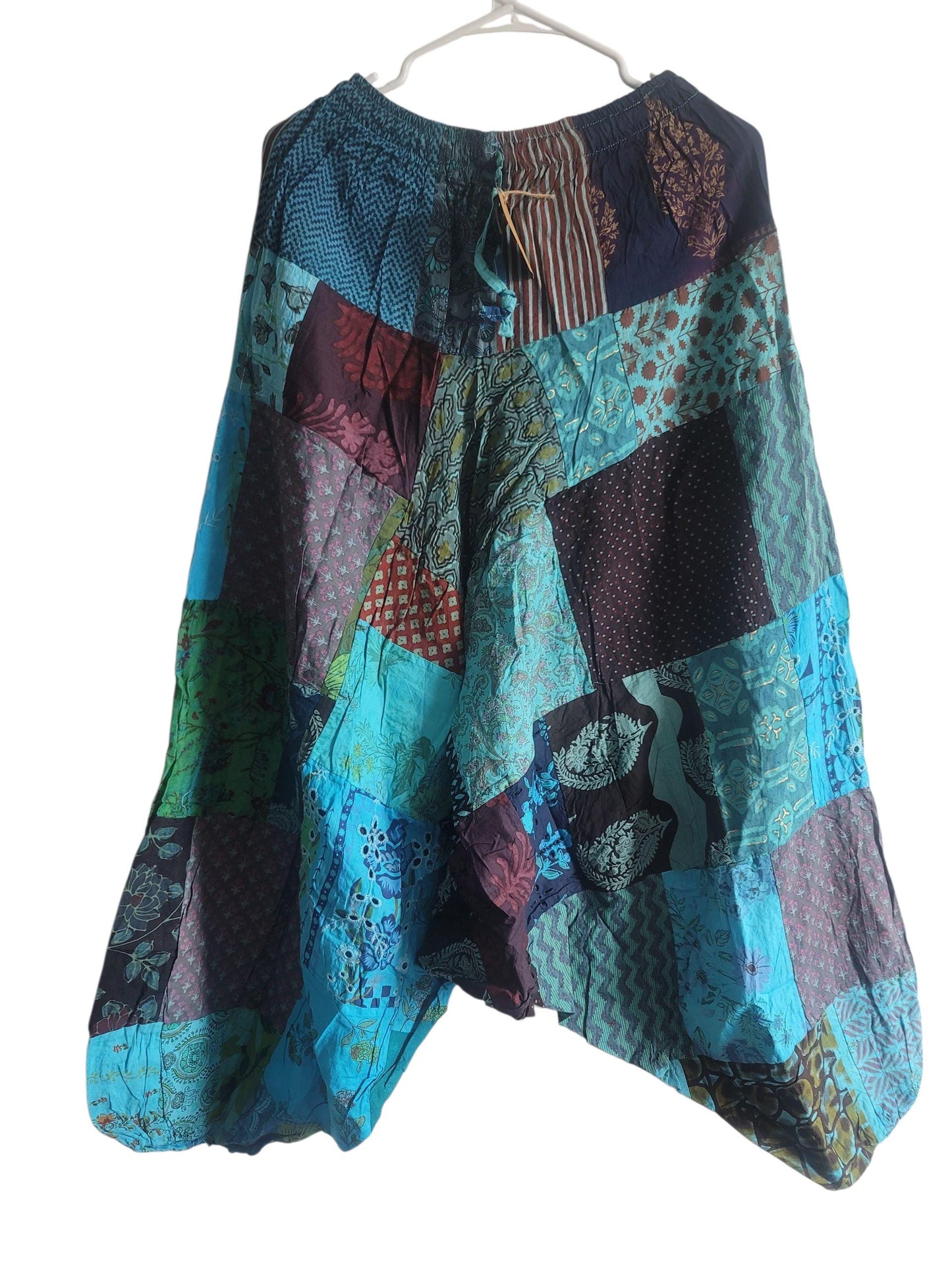 Boho Patchwork Harem Pants: Unisex Cotton Yoga Trousers