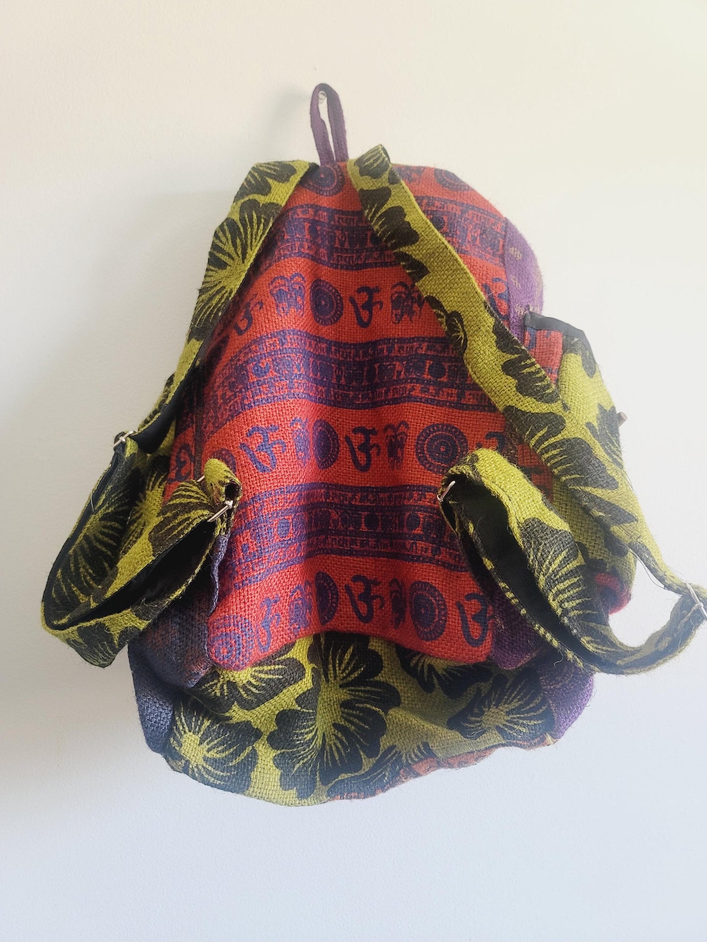 Boho Hippie Tibetan Jute Backpacks, Handmade Bag, Artisan Backpacks, Bohemian