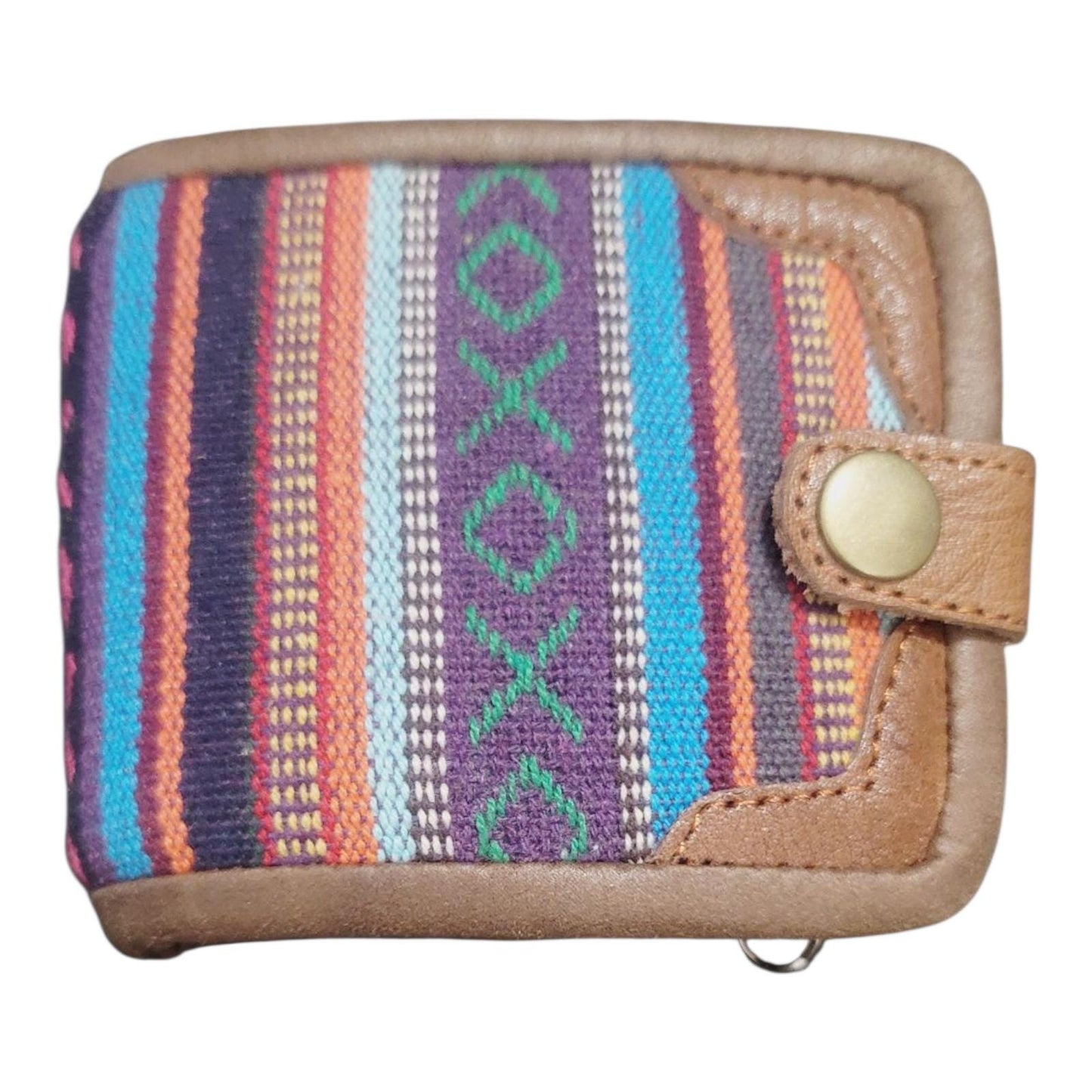 Handcraft Boho Gheri Cotton and Leather Wallets,  Bohemian Style, Handmade In Nepal, Purse