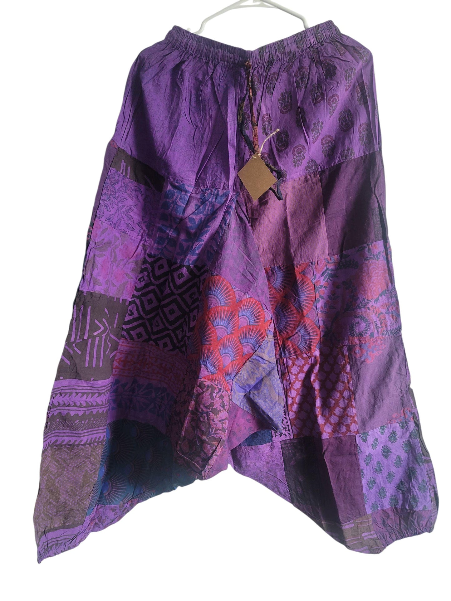 Boho Patchwork Harem Pants: Unisex Cotton Yoga Trousers