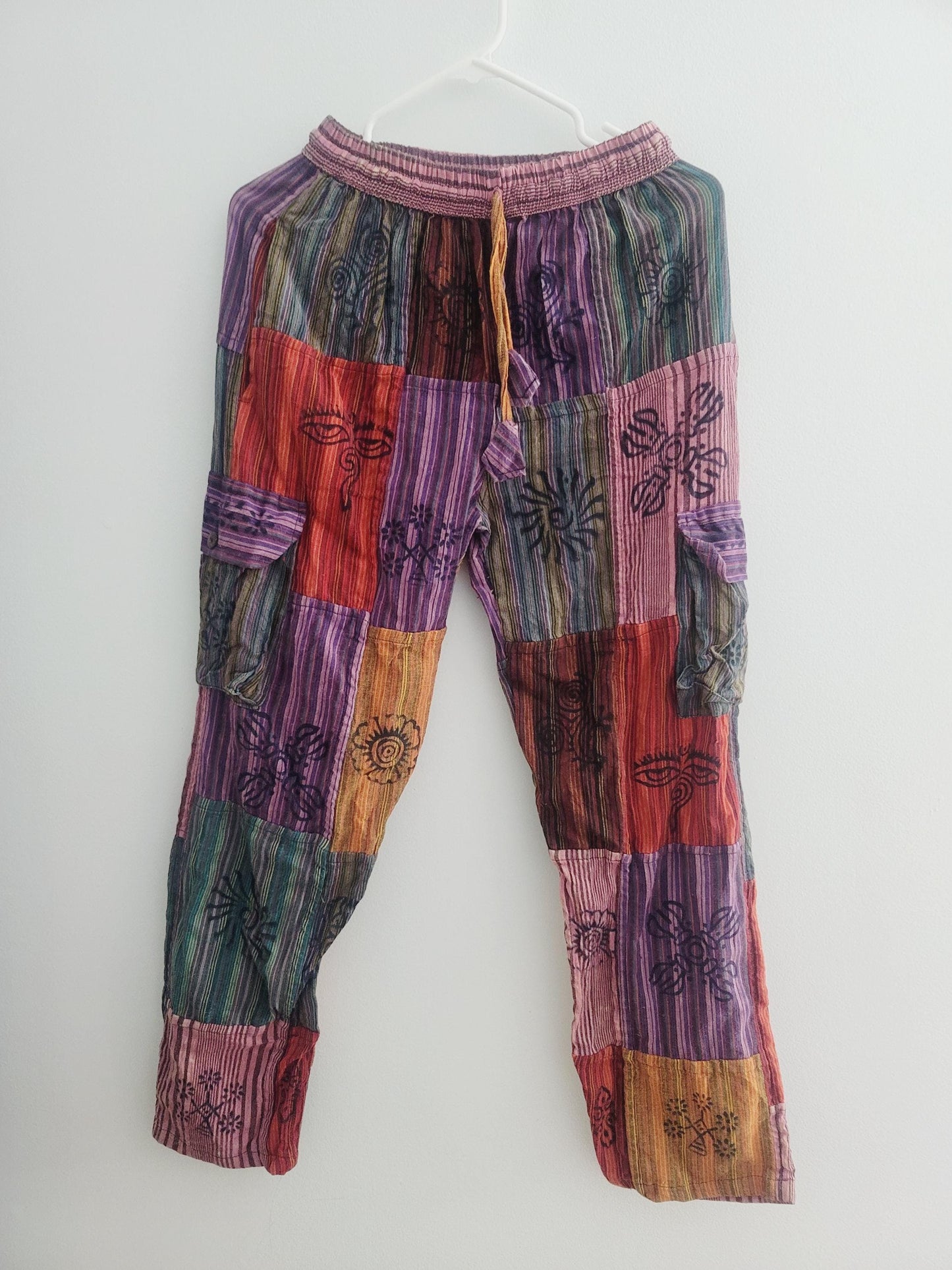 Handcrafted Cotton Patchwork Pants: Unisex Boho Hippie Trousers