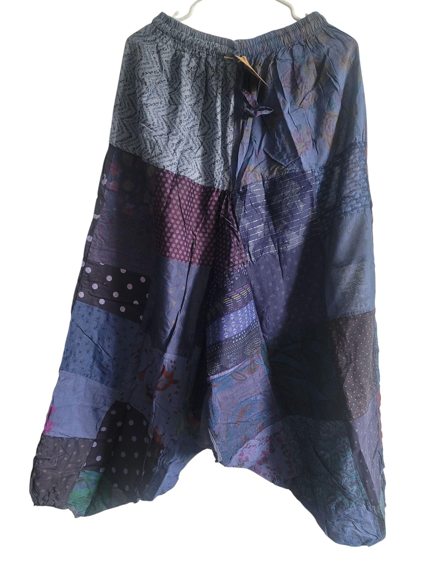 Boho Patchwork Harem Pants: Unisex Cotton Yoga Trousers