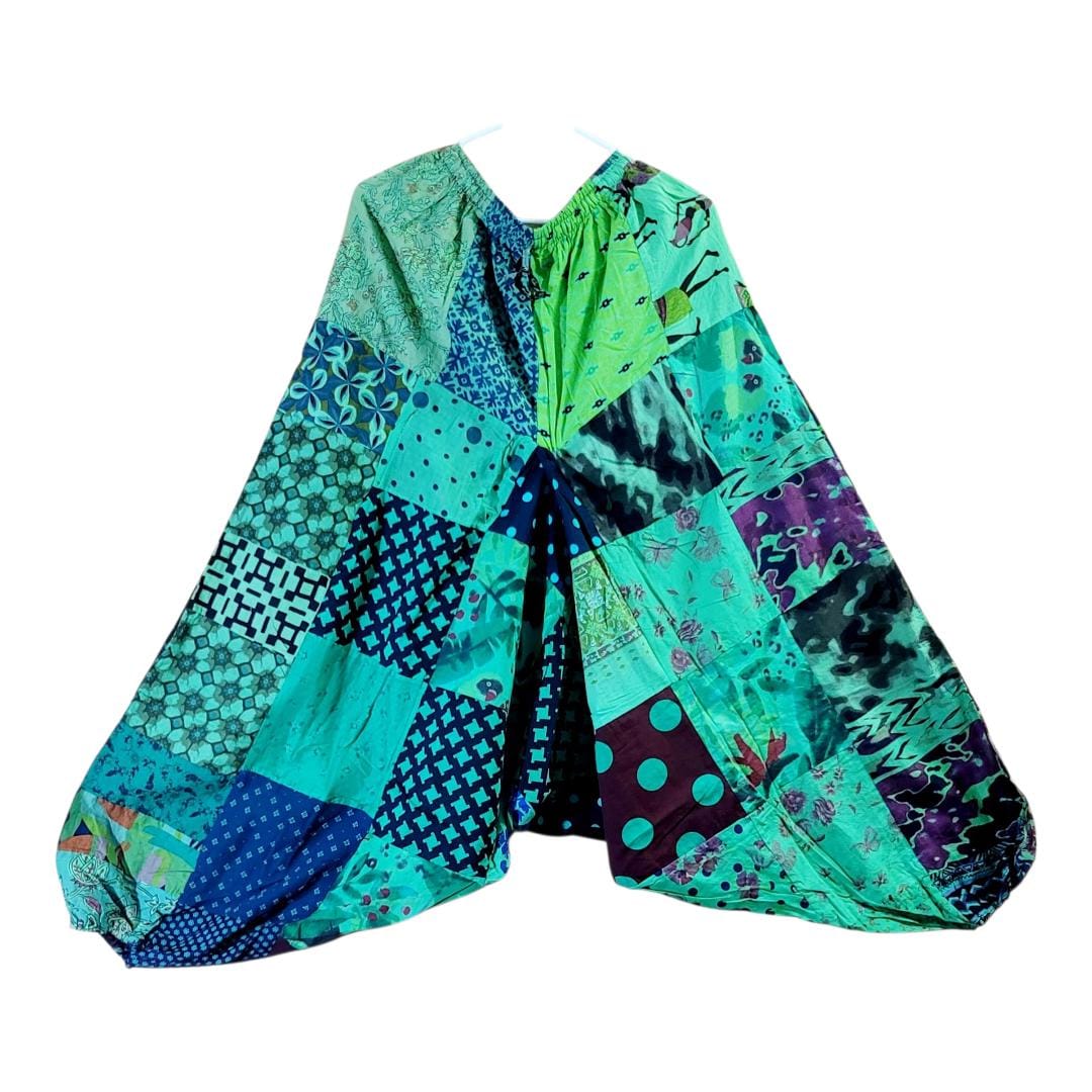 Boho Patchwork Harem Pants: Unisex Cotton Yoga Trousers