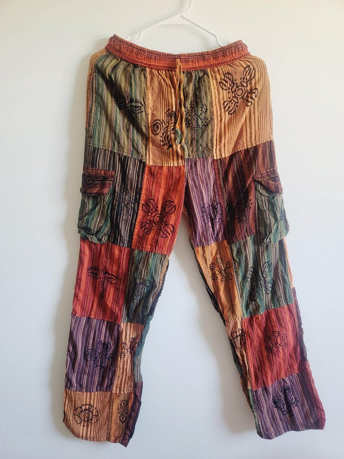 Handcrafted Cotton Patchwork Pants: Unisex Boho Hippie Trousers