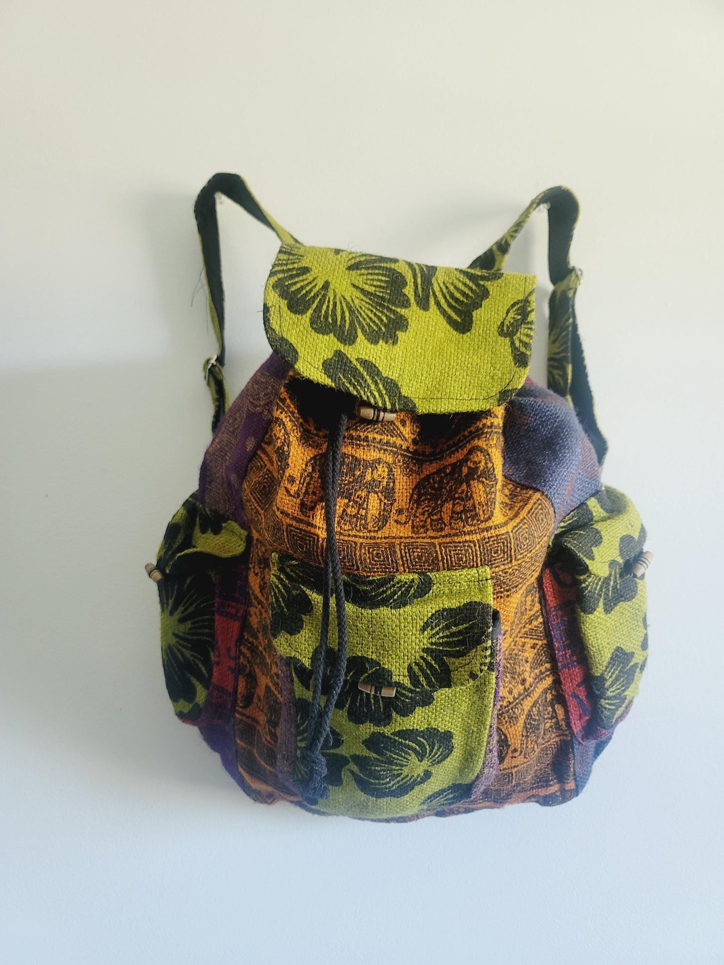 Boho Hippie Tibetan Jute Backpacks, Handmade Bag, Artisan Backpacks, Bohemian