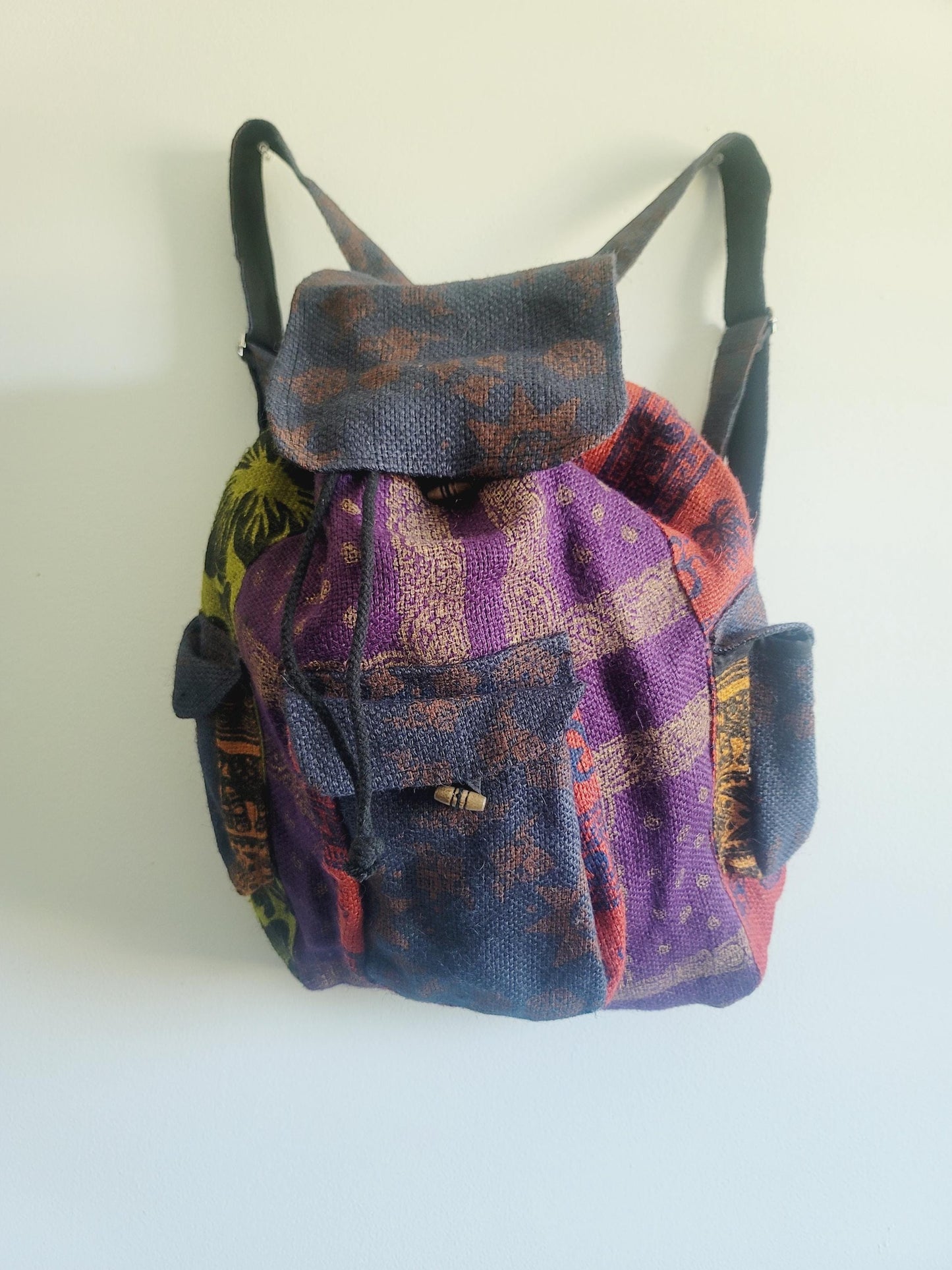 Boho Hippie Tibetan Jute Backpacks, Handmade Bag, Artisan Backpacks, Bohemian