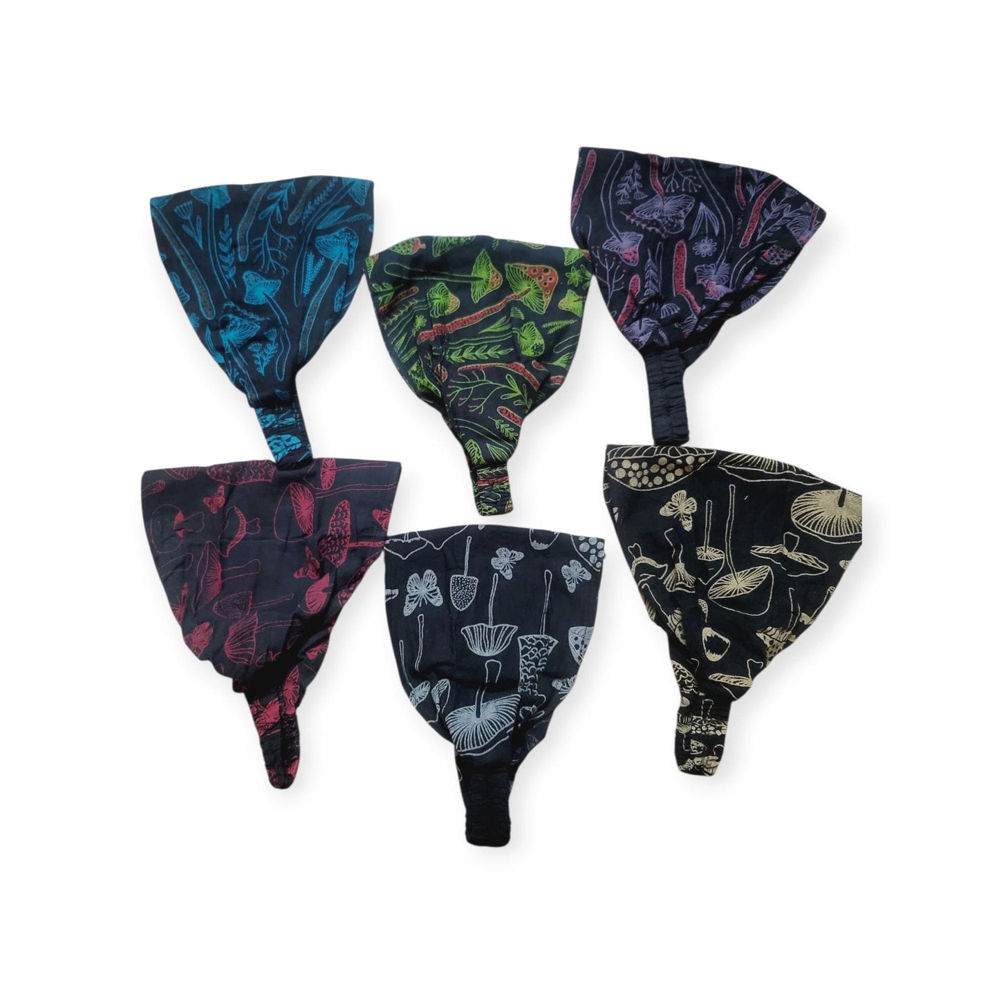 Handcraft Boho Hippie Mushroom Headbands, Cotton Hairbands, Mushroon Hair Bands, Bohemian style Hair Accessories