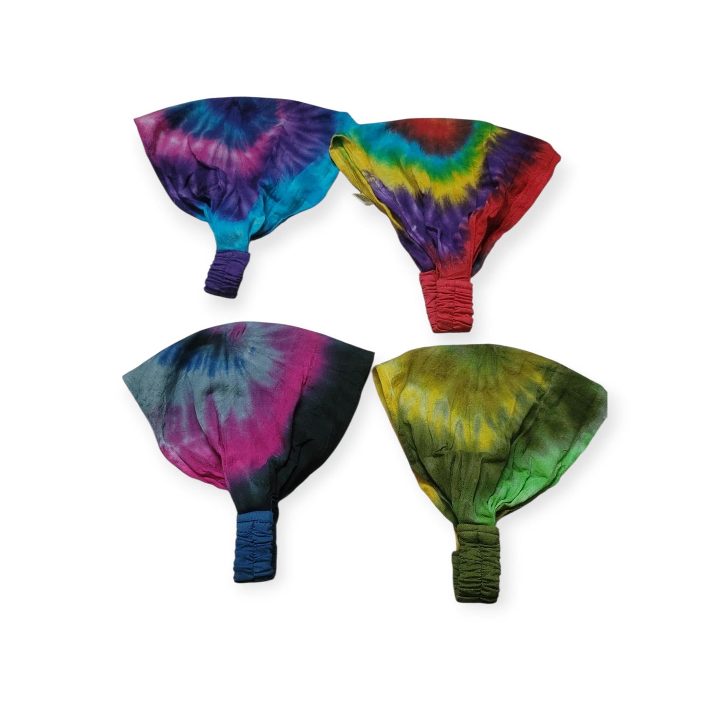 Tie Dye Cotton Headband: Vibrant Rainbow Boho Hippie Style