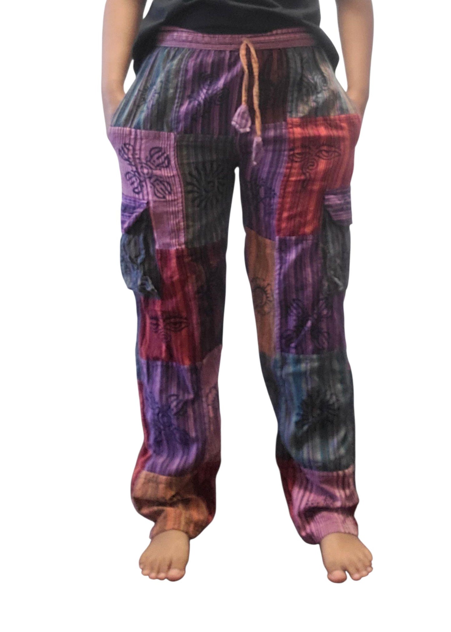 Handcrafted Cotton Patchwork Pants: Unisex Boho Hippie Trousers