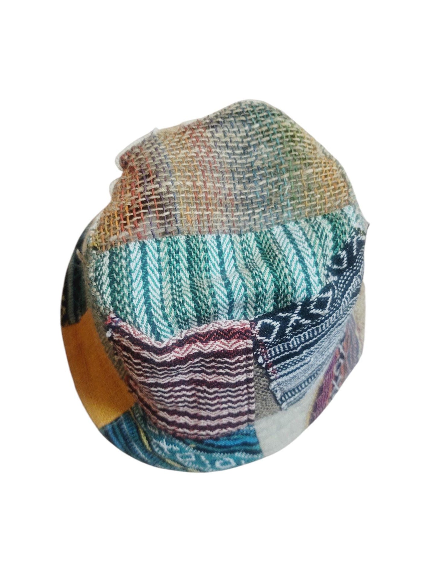 Handmade Hemp Patchwork Bucket Hat: Eco-Friendly Hippie Style
