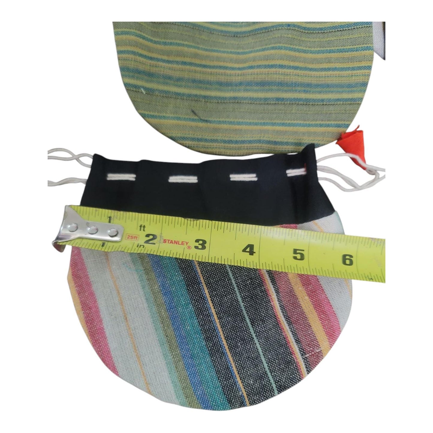 Handcrafted Nepal Fabric Drawstring Pouch Bags - Set of 5