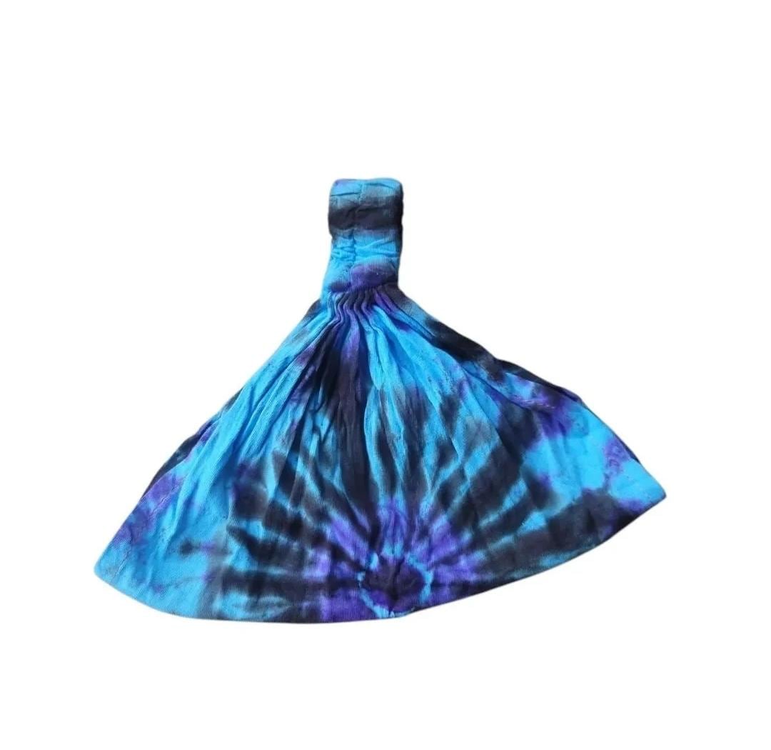Handcrafted Tie Dye Cotton Headband: Vibrant Rainbow Boho Hippie Accessory