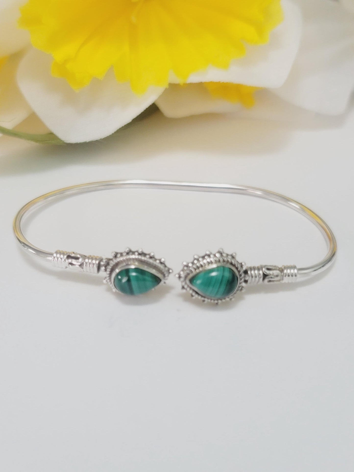 Genuine 925 Sterling Silver Gemstones Coral Side Handmade Adjustable Cuff Bangle