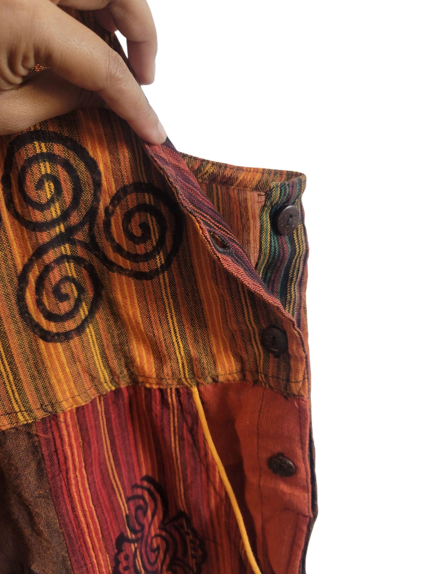 Handcrafted Cotton Patchwork Overalls: Boho Hippie Jumpsuit