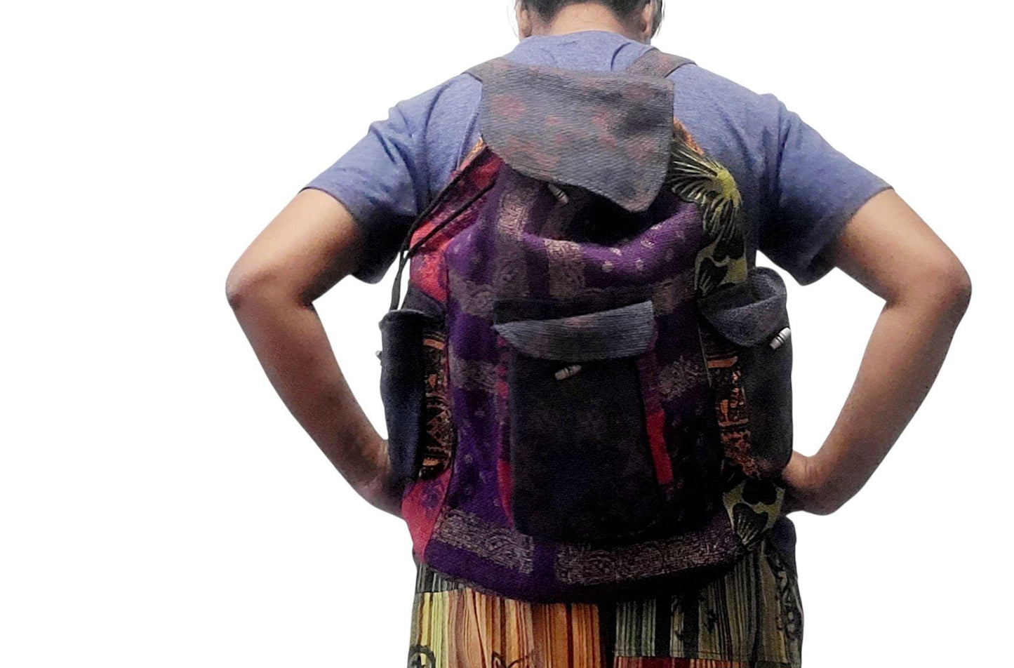 Boho Hippie Tibetan Jute Backpacks, Handmade Bag, Artisan Backpacks, Bohemian