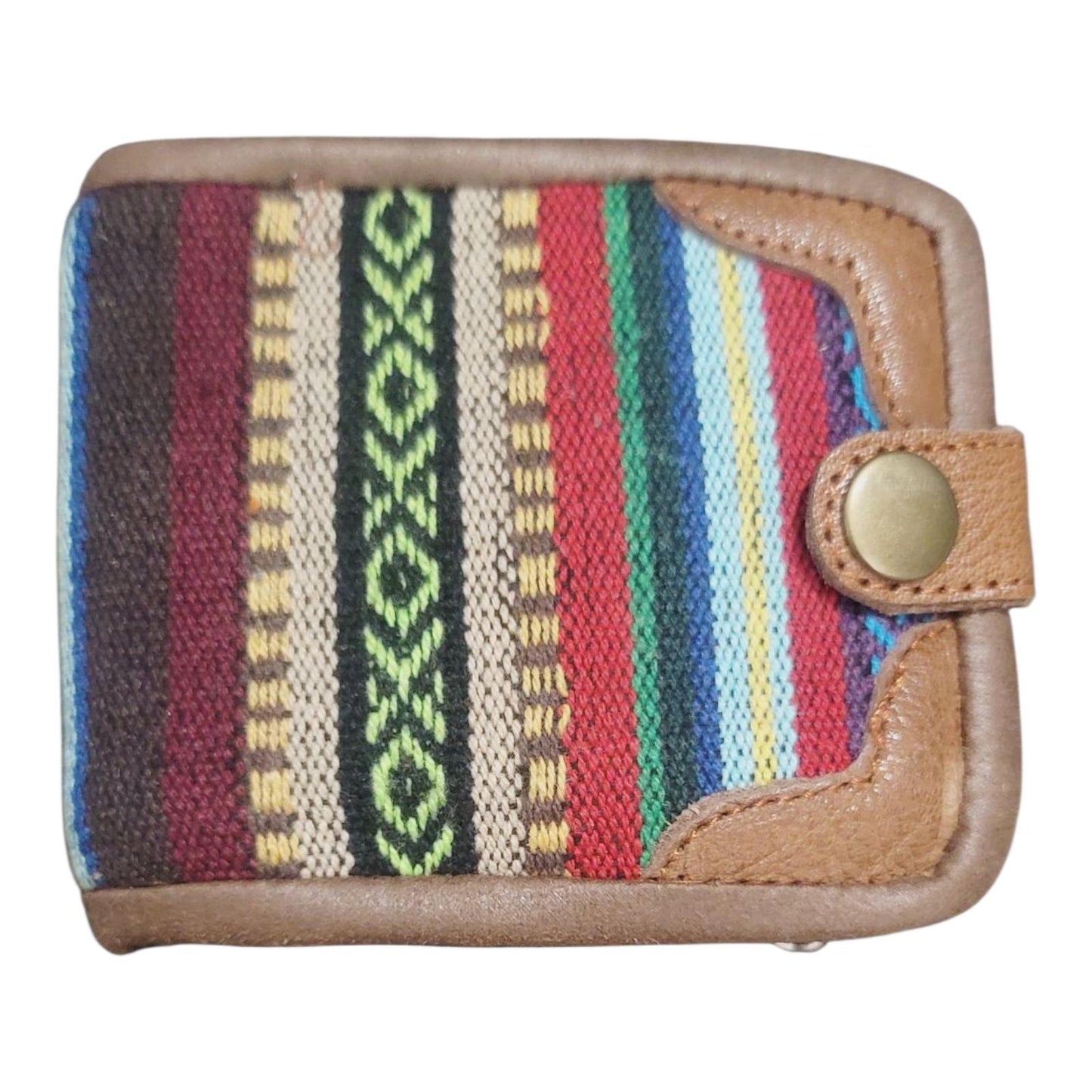 Handcraft Boho Gheri Cotton and Leather Wallets,  Bohemian Style, Handmade In Nepal, Purse
