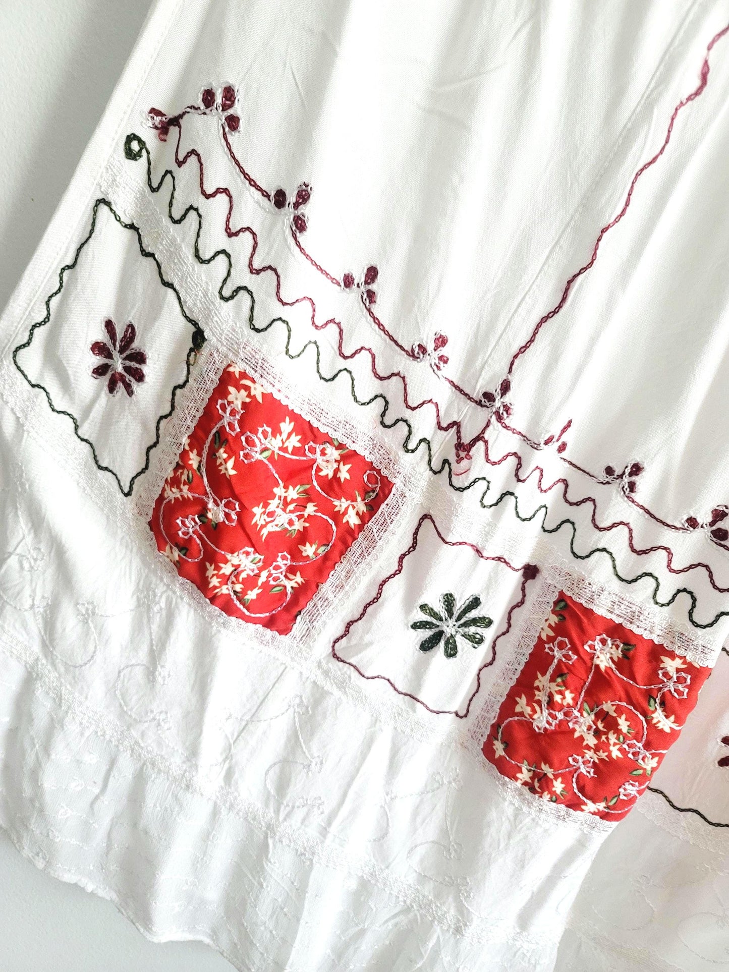 Boho Hippie Embroidery Viscose Skirt, Women, Hancrafted, Embroidered Bohemian