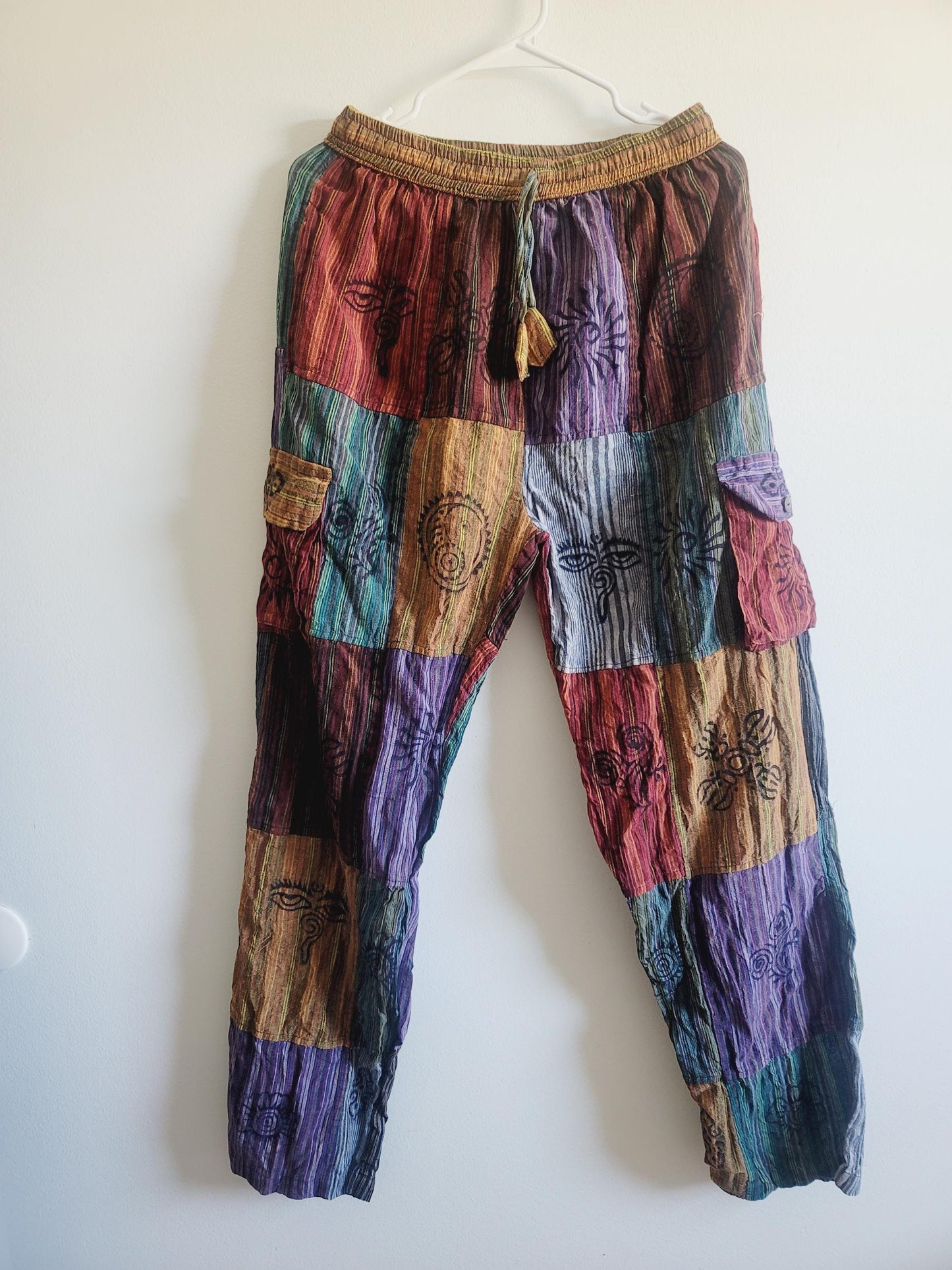 Handcrafted Cotton Patchwork Pants: Unisex Boho Hippie Trousers