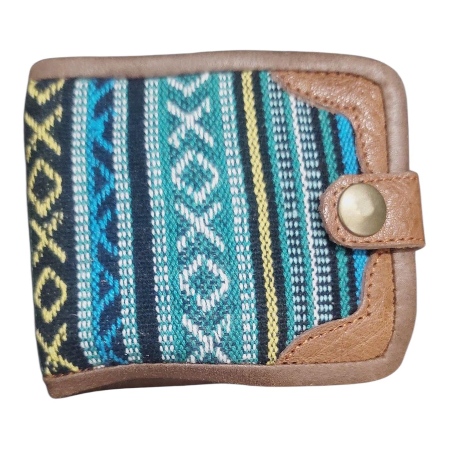 Handcraft Boho Gheri Cotton and Leather Wallets,  Bohemian Style, Handmade In Nepal, Purse