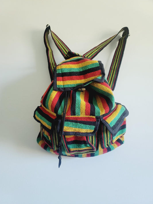 Boho Hippie Cotton Tibetan Backpack, Handmade, Sustainable, Organic Bags, Nepal Backpacks