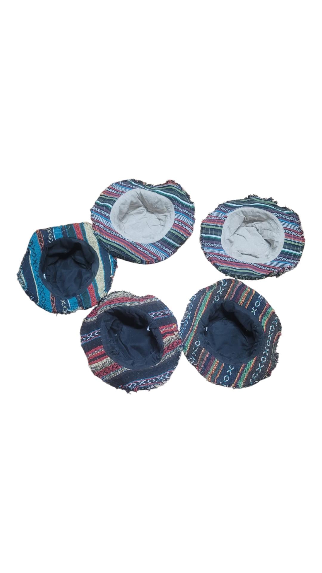 Handmade Hemp Patchwork Sun Hat: Unisex Hippie Style