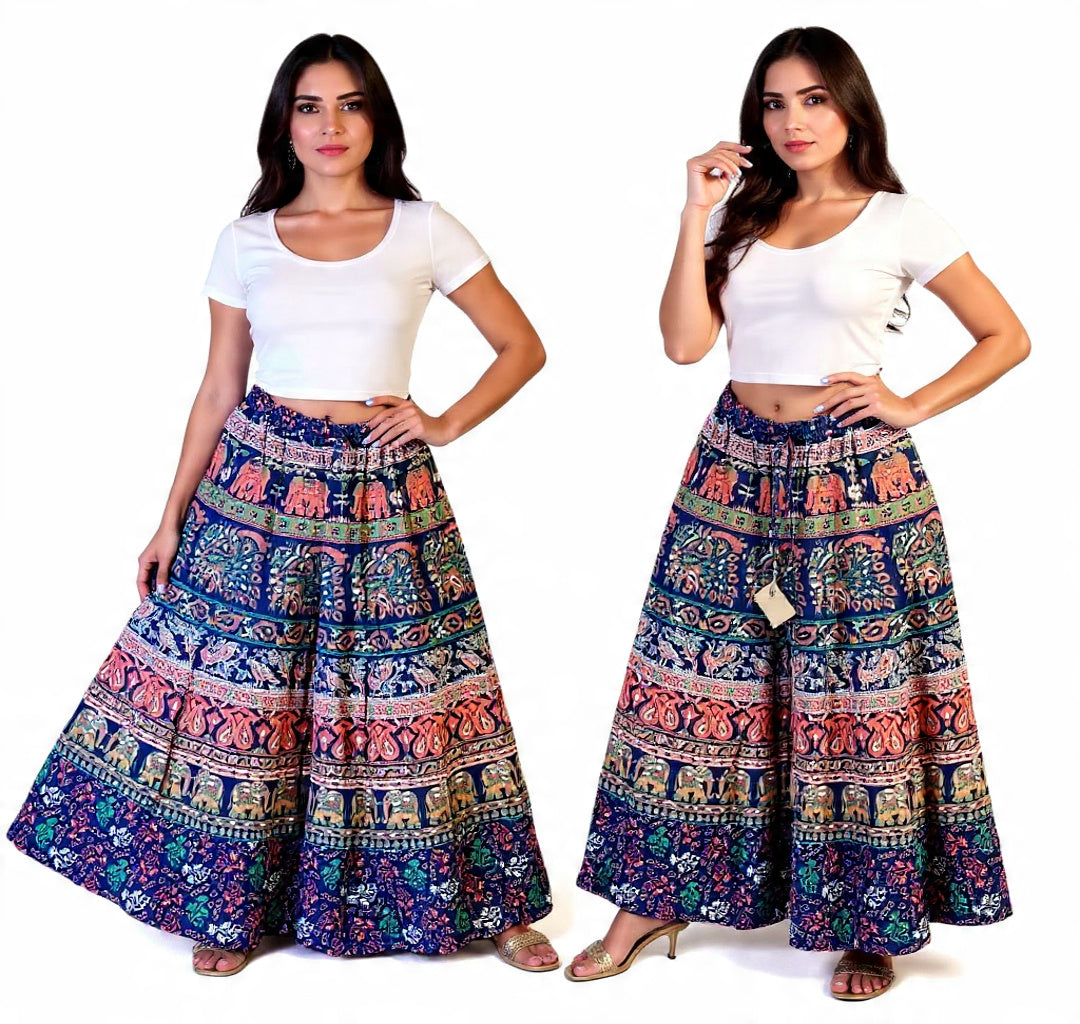 Boho/Hippie Handmade Cotton Palazzo, Wide Leg Free Size