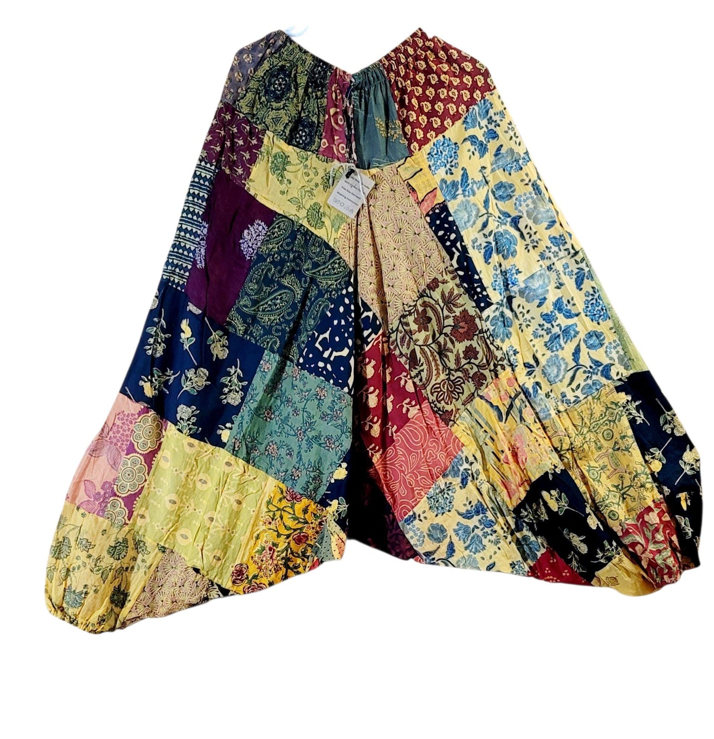 Boho Patchwork Harem Pants: Unisex Cotton Yoga Trousers