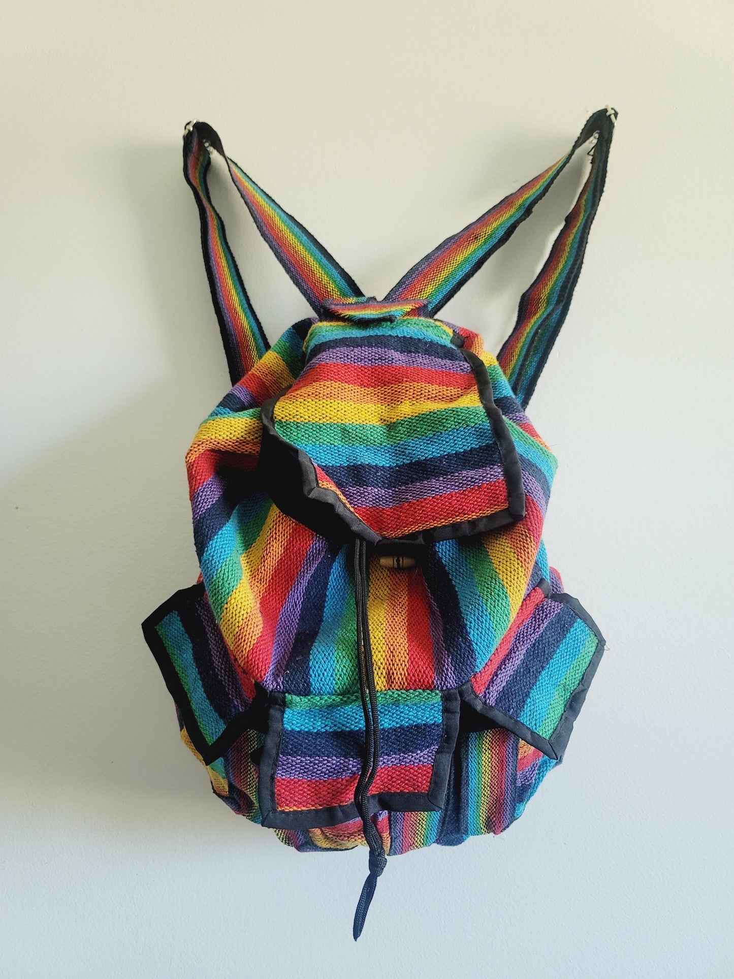 Boho Hippie Cotton Tibetan Backpack, Handmade, Sustainable, Organic Bags, Nepal Backpacks