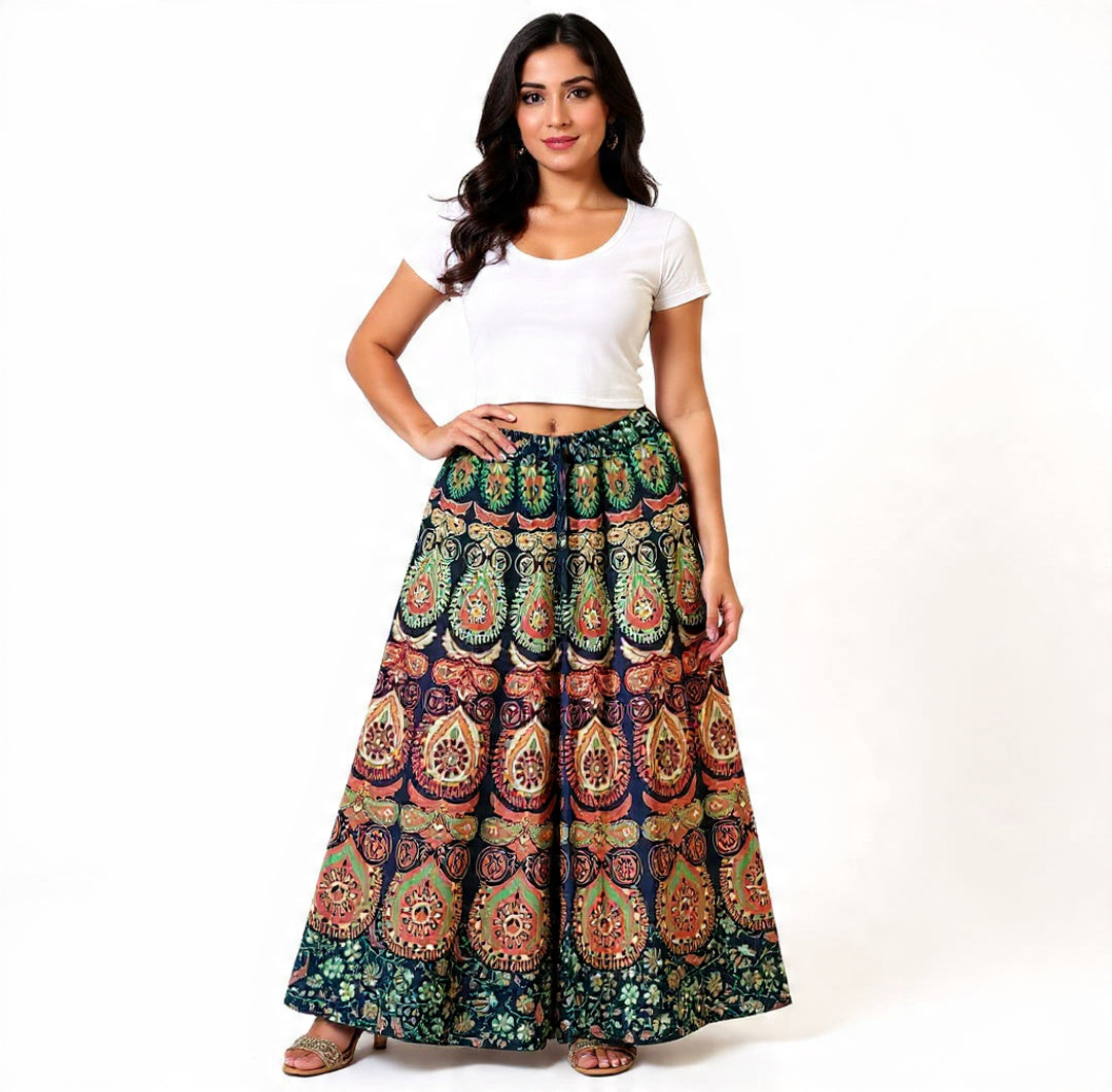 Boho/Hippie Handmade Cotton Palazzo, Wide Leg Free Size